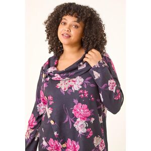 Roman Curve Floral Print Cowl Stretch Top 30-32 female Roman Curve Floral Print Cowl Stretch Top 30-32 female