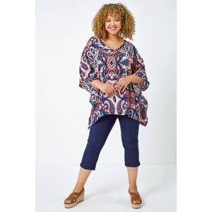 Roman Curve Paisley Print V-Neck Relaxed Tunic Top 30-32 female Roman Curve Paisley Print V-Neck Relaxed Tunic Top 30-32 female