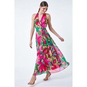 Roman Floral Print Halterneck Maxi Dress 20 female Roman Floral Print Halterneck Maxi Dress 20 female