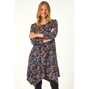 Roman Floral Print Hanky Hem Stretch Dress 10 female Roman Floral Print Hanky Hem Stretch Dress 10 female