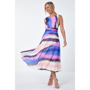 Roman Petite Sleeveless Abstract Print Midi Dress 18 female Roman Petite Sleeveless Abstract Print Midi Dress 18 female