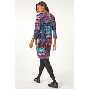 Roman Pebble Spot Zip Detail Midi Dress 14 female Roman Pebble Spot Zip Detail Midi Dress 14 female