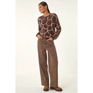 Roman Fluffy Animal Print Knit Jumper 18 female Roman Fluffy Animal Print Knit Jumper 18 female