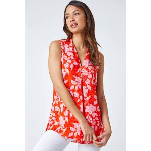 Roman Floral V-Neck Pleat Detail Vest Top 10 female Roman Floral V-Neck Pleat Detail Vest Top 10 female