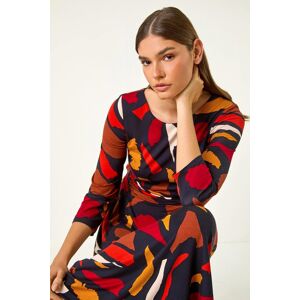 Roman Stretch Abstract Fit & Flare Dress 18 female Roman Stretch Abstract Fit & Flare Dress 18 female
