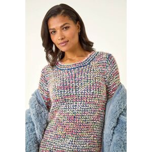 Roman Fluffy Striped Curve Hem Jumper 12 female Roman Fluffy Striped Curve Hem Jumper 12 female