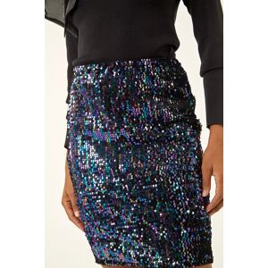 Roman Sequin Embellished Velour Stretch Skirt 20 female Roman Sequin Embellished Velour Stretch Skirt 20 female