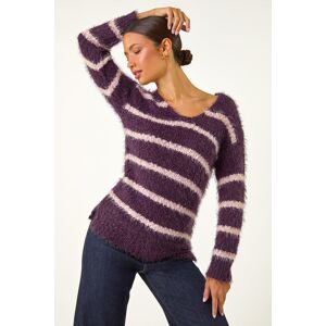 Roman Stripe Fluffy Knit Jumper 16 female Roman Stripe Fluffy Knit Jumper 16 female