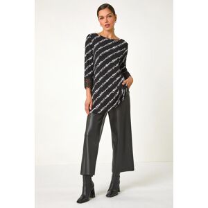 Roman Spot Stripe Lace Trim Stretch Top 18 female Roman Spot Stripe Lace Trim Stretch Top 18 female