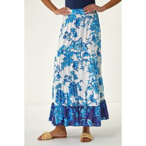 Roman Contrast Floral Tiered Skirt 14 female Roman Contrast Floral Tiered Skirt 14 female