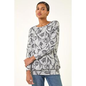 Roman Floral Print Bubble Hem Stretch Top 18 female Roman Floral Print Bubble Hem Stretch Top 18 female