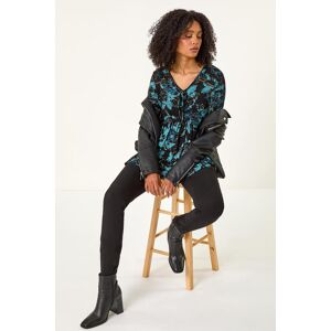 Roman Floral Print Ladder Trim Top 12 female Roman Floral Print Ladder Trim Top 12 female