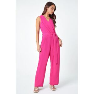 Roman Petite Plain Stretch Wrap Jumpsuit 18 female Roman Petite Plain Stretch Wrap Jumpsuit 18 female