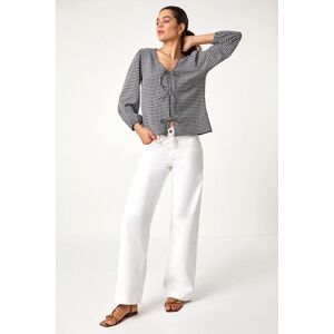 Roman Gingham Print Tie Front Woven Top 20 female Roman Gingham Print Tie Front Woven Top 20 female