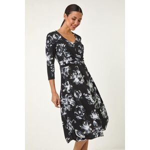 Roman Floral Print Wrap Front Stretch Dress 12 female Roman Floral Print Wrap Front Stretch Dress 12 female