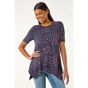 Roman Floral Print Hanky Hem Tunic Top 16 female Roman Floral Print Hanky Hem Tunic Top 16 female