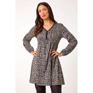 Roman Animal Print V-Neck Stretch Dress 10 female Roman Animal Print V-Neck Stretch Dress 10 female
