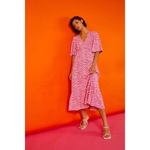 Roman Zig Zag Print Tiered Hem Midi Dress 10 female Roman Zig Zag Print Tiered Hem Midi Dress 10 female