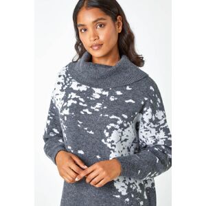 Roman Abstract Print Cowl Neck Jumper Dress 16 female Roman Abstract Print Cowl Neck Jumper Dress 16 female