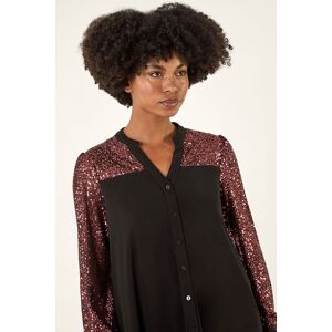 Roman Embellished Sequin Stretch Blouse 18 female Roman Embellished Sequin Stretch Blouse 18 female