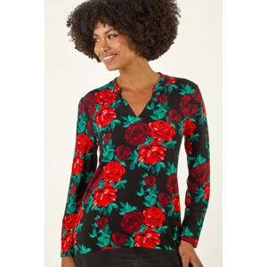 Roman Floral Print V-Neck Chiffon Top 12 female Roman Floral Print V-Neck Chiffon Top 12 female