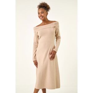 Roman Floral Bardot Knit Midi Dress 18 female Roman Floral Bardot Knit Midi Dress 18 female