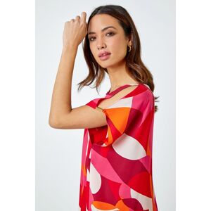 Roman Abstract Print Chiffon Overlay Top 12 female Roman Abstract Print Chiffon Overlay Top 12 female