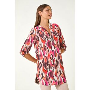 Roman Abstract Print V-Neck Button Top 12 female Roman Abstract Print V-Neck Button Top 12 female