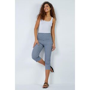 Roman Gingham Elastic Waist Stretch Cropped Trouser 20 female Roman Gingham Elastic Waist Stretch Cropped Trouser 20 female