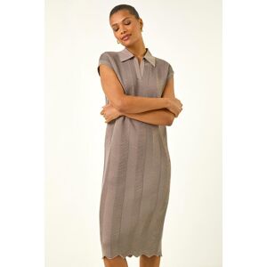 Roman Textured Zig Zag Knit Midi Dress 12 female Roman Textured Zig Zag Knit Midi Dress 12 female