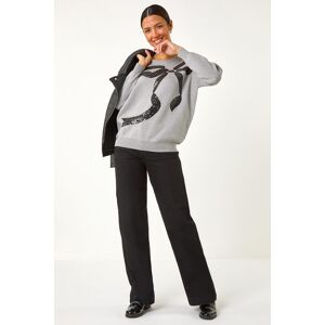 Roman Bow Sequin Detail Knit Jumper 12 female Roman Bow Sequin Detail Knit Jumper 12 female