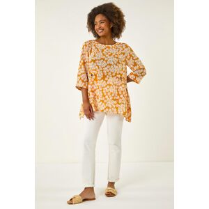 Roman Floral Print Pocket Tunic Top 18 female Roman Floral Print Pocket Tunic Top 18 female