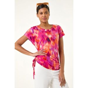 Roman Abstract Print Side Tie Detail Top 12 female Roman Abstract Print Side Tie Detail Top 12 female