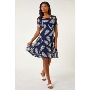 Roman Leaf Print Lace Stretch Dress 10 female Roman Leaf Print Lace Stretch Dress 10 female