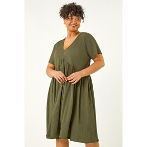Roman Curve Textured V-Neck Stretch Dress 26-28 female Roman Curve Textured V-Neck Stretch Dress 26-28 female
