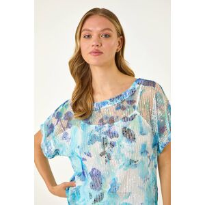 Roman Floral Mesh Overlay Top 20 female Roman Floral Mesh Overlay Top 20 female