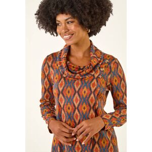 Roman Abstract Print Cowl Neck Top 20 female Roman Abstract Print Cowl Neck Top 20 female