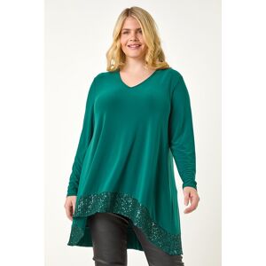 Roman Curve Sequin Hem Stretch Top 26-28 female Roman Curve Sequin Hem Stretch Top 26-28 female