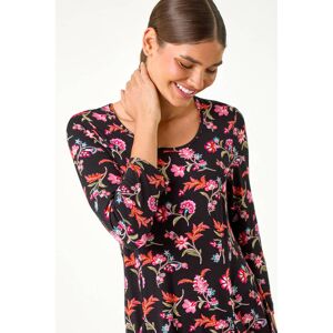 Roman Floral Print Stretch Tunic Top 12 female Roman Floral Print Stretch Tunic Top 12 female