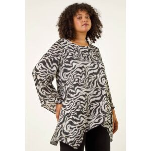 Roman Curve Abstract Print Tunic Top 26-28 female Roman Curve Abstract Print Tunic Top 26-28 female