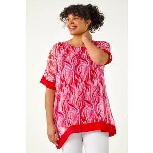 Roman Curve Abstract Print Chiffon Overlay Top 22-24 female Roman Curve Abstract Print Chiffon Overlay Top 22-24 female
