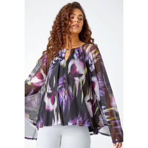 Roman Floral Print Mesh Stretch Top 10 female Roman Floral Print Mesh Stretch Top 10 female