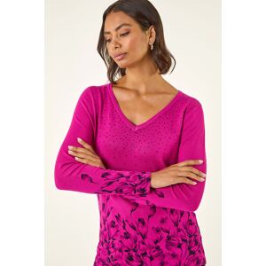 Roman Embellished Floral Print Knit Jumper 14 female Roman Embellished Floral Print Knit Jumper 14 female