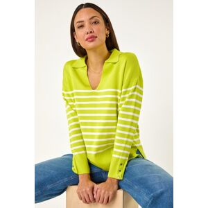 Roman Horizontal Stripe Collared Knit Jumper 20 female Roman Horizontal Stripe Collared Knit Jumper 20 female