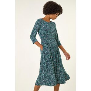 Roman Abstract Print Gathered Stretch Midi Dress 20 female Roman Abstract Print Gathered Stretch Midi Dress 20 female