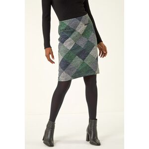 Roman Check Print Pocket Stretch A line Skirt 16 female Roman Check Print Pocket Stretch A line Skirt 16 female