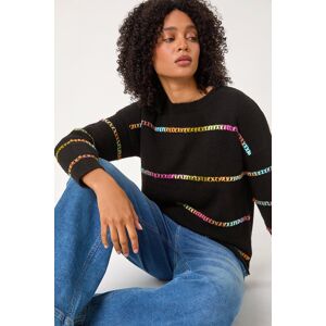 Roman Shimmer Stripe Detail Knit Jumper 10 female Roman Shimmer Stripe Detail Knit Jumper 10 female