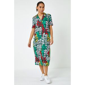 Dusk Fashion Ditsy Floral Midi Shirt Dress in Multi 18 female