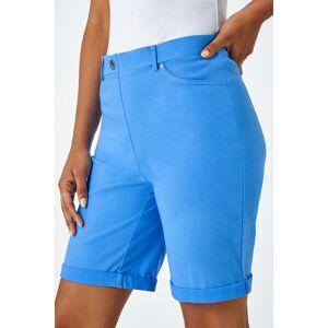 Roman Turn Up Stretch Shorts in Light Denim 22 female