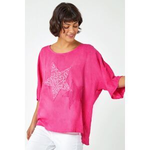 Roman Sequin Star Print Tunic Top in Pink S female
